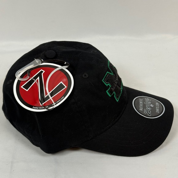 Zephyr x Marshall Thundering Herd Black Adjustable Cap Hat Strapback NWT - Picture 5 of 8